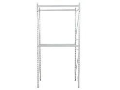 PROREGAL Kleiderständer HxBxT 200 x 125 x 60 cm Fachlast 130 kg & 2 Ebenen Lichtgrau