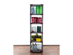 Clearance PROREGAL Kunststoffregal Big Grey Bear Extra-Tall HxBxT 220 x 70 x 46 cm Fachlast 160 kg Grau/Rot Grau-Rot