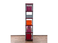 Clearance PROREGAL Kunststoffregal Big Grey Bear Extra-Tall HxBxT 220 x 70 x 46 cm Fachlast 160 kg Grau/Rot Grau-Rot