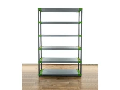 PROREGAL Kunststoffregal Grey Bear Extra-Tall HxBxT 220 x 140 x 46 cm Fachlast 70 kg Grau/Grün