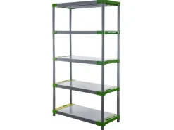 PROREGAL Kunststoffregal Big Grey Bear Tall HxBxT 180 x 100 x 46 cm Fachlast 160 kg Grau/Grün