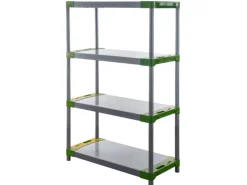 Hot PROREGAL Kunststoffregal Big Grey Bear Low HxBxT 138 x 80 x 46 cm Fachlast 160 kg Grau/Grün Grau-Grün