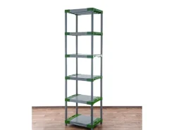 Sale PROREGAL Kunststoffregal Big Grey Bear Extra-Tall HxBxT 220 x 70 x 46 cm Fachlast 160 kg Grau/Grün Grau-Grün