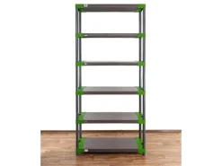 PROREGAL Kunststoffregal Grey Bear Extra-Tall HxBxT 220 x 90 x 46 cm Fachlast 120 kg Grau/Grün