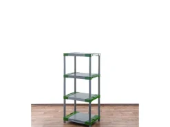 Outlet PROREGAL Kunststoffregal Big Grey Bear Low HxBxT 138 x 70 x 46 cm Fachlast 160 kg Grau/Grün Grau-Grün