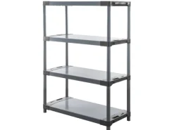 New PROREGAL Kunststoffregal Grey Bear Low HxBxT 138 x 120 x 46 cm Fachlast 120 kg Grau