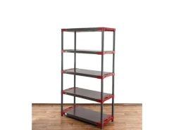 New PROREGAL Kunststoffregal Big Grey Bear Tall HxBxT 180 x 100 x 46 cm Fachlast 160 kg Grau/Rot Grau-Rot