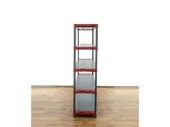 Discount PROREGAL Kunststoffregal Grey Bear Tall HxBxT 180 x 140 x 46 cm Fachlast 70 kg Grau/Rot Grau-Rot