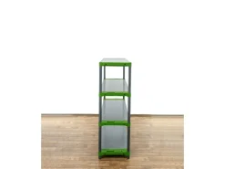 PROREGAL Kunststoffregal Big Grey Bear Low HxBxT 138 x 150 x 46 cm Fachlast 120 kg Grau/Grün