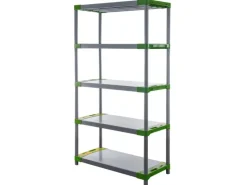 PROREGAL Kunststoffregal Big Grey Bear Tall HxBxT 180 x 120 x 46 cm Fachlast 160 kg Grau/Grün