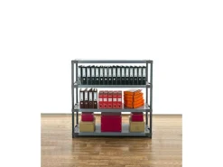 Best PROREGAL Kunststoffregal Big Grey Bear Low HxBxT 138 x 150 x 46 cm Fachlast 120 kg Grau