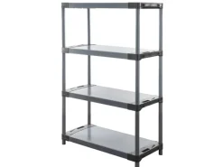 Best PROREGAL Kunststoffregal Big Grey Bear Low HxBxT 138 x 90 x 46 cm Fachlast 160 kg Grau