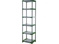 PROREGAL Kunststoffregal Big Grey Bear Extra-Tall HxBxT 220 x 60 x 46 cm Fachlast 160 kg Grau/Grün