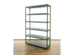 Sale PROREGAL Kunststoffregal Grey Bear Extra-Tall HxBxT 220 x 130 x 46 cm Fachlast 70 kg Grau/Grün Grau-Grün