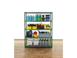 Sale PROREGAL Kunststoffregal Big Grey Bear Tall HxBxT 180 x 130 x 46 cm Fachlast 120 kg Grau/Grün Grau-Grün