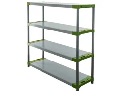 PROREGAL Kunststoffregal Big Grey Bear Low HxBxT 138 x 140 x 46 cm Fachlast 120 kg Grau/Grün