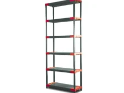 Online PROREGAL Kunststoffregal Big Grey Bear Extra-Tall HxBxT 220 x 90 x 46 cm Fachlast 160 kg Grau/Rot Grau-Rot