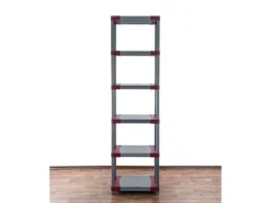 New PROREGAL Kunststoffregal Big Grey Bear Extra-Tall HxBxT 220 x 60 x 46 cm Fachlast 160 kg Grau/Rot Grau-Rot