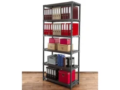 New PROREGAL Kunststoffregal Big Grey Bear Extra-Tall HxBxT 220 x 120 x 46 cm Fachlast 160 kg Grau