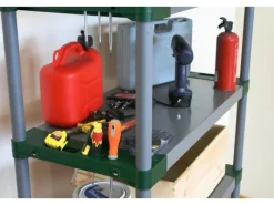 PROREGAL Kunststoffregal Grey Bear Low HxBxT 138 x 120 x 46 cm Fachlast 120 kg Grau/Grün