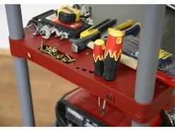 PROREGAL Kunststoffregal Grey Bear Low HxBxT 138 x 130 x 46 cm Fachlast 70 kg Grau/Rot