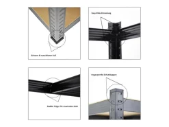 PROREGAL Mega Deal 1 x Eckregal & 2x Schwerlastregal Ragnar HxBxT 180 x 190 x 40 cm Fachlast 175 kg Kellerregal Steckregal Garagenregal