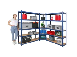 Sale PROREGAL Mega Deal 1 x Eckregal & 2x Schwerlastregal Ragnar HxBxT 180 x 190 x 40 cm Fachlast 175 kg Kellerregal Steckregal Garagenregal Blau