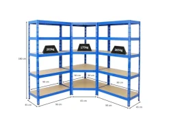 PROREGAL Mega Deal Tiger 1x Eckregal & 2x Schwerlastregal 180x 90x 45 cm Fachlast 175 & 265 kg