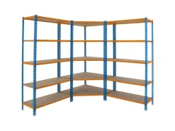 New PROREGAL Mega Deal 1x Eckregal & 2x Schwerlastregal Muli HxBxT 180 x 180 x 40 cm Fachlast 200 kg Blau-Orange Mega Deal 1x Eckregal + 2x Schwerlastregal Muli HxBxT 180 x 180 x 40 cm Fachlast 200 kg Blau-Orange