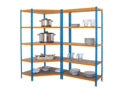 Best PROREGAL Mega Deal 1x Eckregal & 1x Schwerlastregal Muli HxBxT 180 x 180 x 30 cm Fachlast 150 kg Blau-Orange Mega Deal 1x Eckregal + 1x Schwerlastregal Muli HxBxT 180 x 180 x 30 cm Fachlast 150 kg Blau-Orange