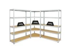 PROREGAL Mega Deal 1x Eckregal & 2x Schwerlastregal Big Elephant S Fachlast 250 kg