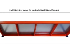 Sale PROREGAL Mega Deal 3x Profi Schwerlastregal Rhino HxBxT 180x200x60cm 4 Stahlplatten-Ebenen Fachlast 500kg Blau/Orange Blau-Orange
