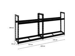 PROREGAL Mega Deal 2x Reifenregal Tiger HxBxT 100 x 110 x 35 cm bis zu 16 Reifen Schwarz