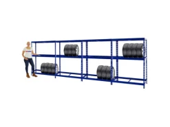 Clearance PROREGAL Mega Deal 4x Reifenregal Tiger mit Fachboden HxBxT 180 x 130 x 50 cm Bis Zu Insgesamt 48 Reifen Blau