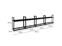 PROREGAL Mega Deal 4x Reifenregal Tiger HxBxT 100 x 110 x 35 cm bis zu 32 Reifen Schwarz