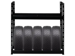 PROREGAL Mega Deal 4x Reifenregal Tiger HxBxT 100 x 110 x 35 cm bis zu 32 Reifen Schwarz