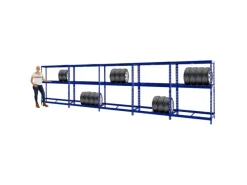 Clearance PROREGAL Mega Deal 5x Reifenregal Tiger mit Fachboden HxBxT 180 x 130 x 50 cm Bis Zu Insgesamt 60 Reifen Blau