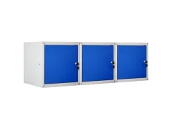 New PROREGAL Mega Deal 3x Schließfachwürfel Cubic HxBxT 35 x 35 x 35 cm Grau-Blau
