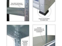 Outlet PROREGAL Mega Deal 5x Schwerlastregal Steel Eagle HxBxT 180x120x60cm Fachlast 130kg Verzinkt