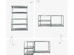 Outlet PROREGAL Mega Deal 5x Schwerlastregal Steel Eagle HxBxT 180x120x60cm Fachlast 130kg Verzinkt