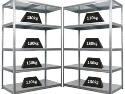 PROREGAL Mega Deal 2x Schwerlastregal Steel Eagle HxBxT 180x120x60cm Fachlast 130kg Verzinkt