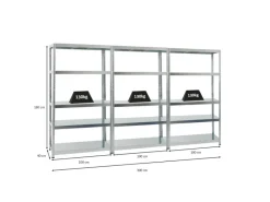 Hot PROREGAL Mega Deal 3x Schwerlastregal Steel Eagle HxBxT 180 x 100 x 40 cm Fachlast 130 kg Verzinkt