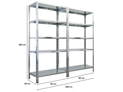 Online PROREGAL Mega Deal 2x Schwerlastregal Ares HxBxT 180x90x40cm Fachlast 125 kg Verzinkt
