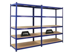 Best PROREGAL Mega Deal 2x Schwerlastregal Taurus HxBxT 180 x 120 x 60 cm Fachlast 175 kg Blau