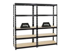 PROREGAL Mega Deal 2x Schwerlastregal Tiger HxBxT 180 x 90 x 45 cm Fachlast 265 kg 5-Ebenen