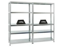 Online PROREGAL Mega Deal 2x Schwerlastregal Steel Eagle HxBxT 180 x 100 x 40 cm Fachlast 130 kg Verzinkt