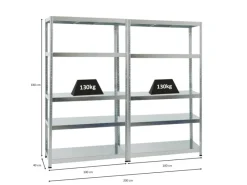 Online PROREGAL Mega Deal 2x Schwerlastregal Steel Eagle HxBxT 180 x 100 x 40 cm Fachlast 130 kg Verzinkt