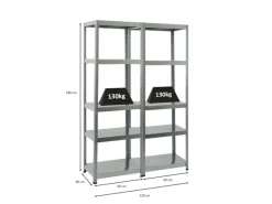 Clearance PROREGAL Mega Deal 2x Schwerlastregal Steel Eagle HxBxT 180 x 60 x 40 cm Fachlast 130 kg Verzinkt