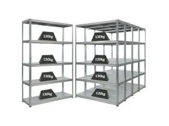 PROREGAL Mega Deal 5x Schwerlastregal Steel Eagle HxBxT 180x120x40 cm Fachlast 130kg Verzinkt