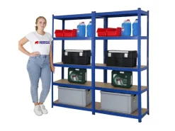 Sale PROREGAL Mega Deal 2x Schwerlastregal Ragnar HxBxT 180 x 90 x 40 cm Fachlast 175 kg Blau